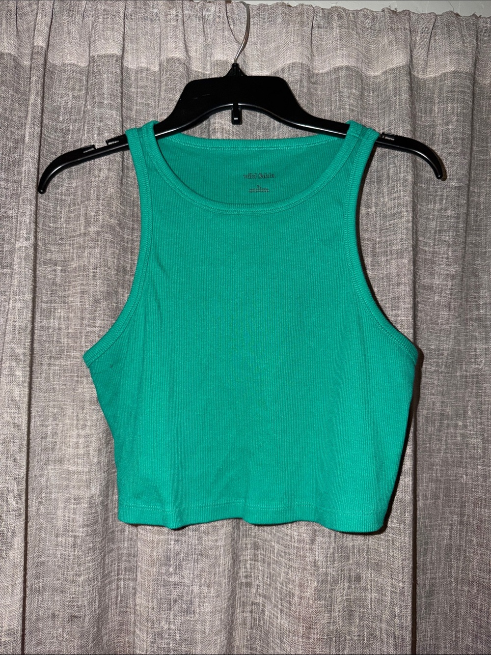 wild fable Green Ribbed Crop Tank